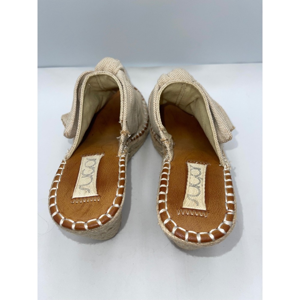 Sugar Hundreds Wedge Sandals‎ Womens 7.5 Tan Good Espadrille Bow Knot Mules - Picture 5 of 8
